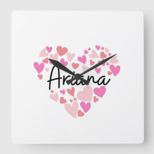 Ik hou van Ariana Vierkante Klok