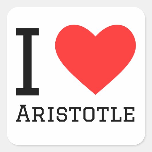 Ik hou van Aristoteles Vierkante Sticker (Voorkant)