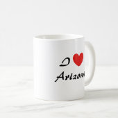 Ik hou van Arizona Heart Typography Coffee Mok (Voorkant rechts)