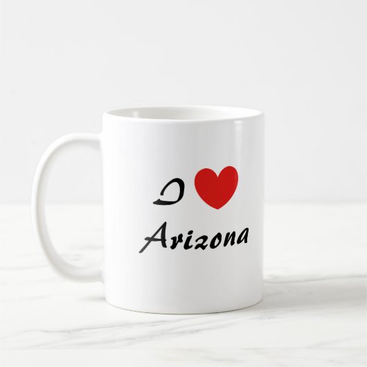 Ik hou van Arizona Heart Typography Coffee Mok (Links)