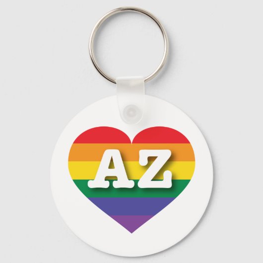 Ik hou van Arizona Rainbow Heart Sleutelhanger (Voorkant)