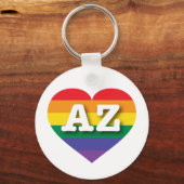Ik hou van Arizona Rainbow Heart Sleutelhanger (Voorkant)