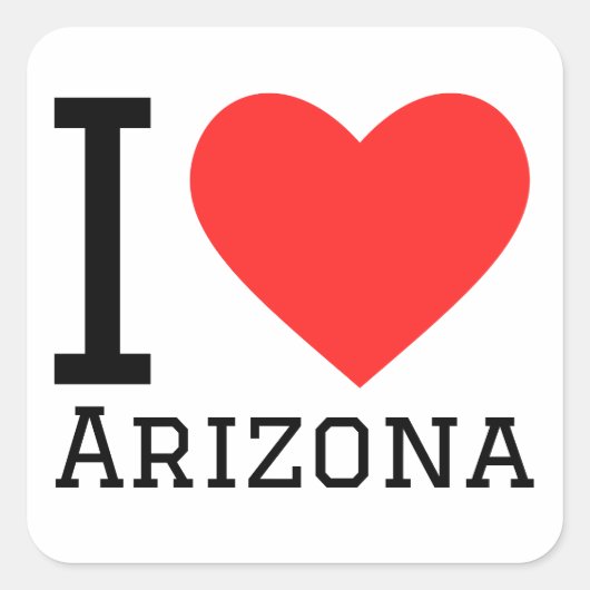 Ik hou van Arizona Vierkante Sticker (Voorkant)