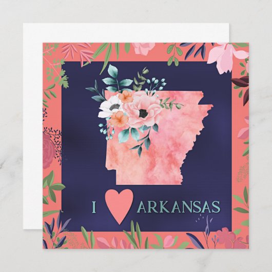 Ik hou van Arkansas, bloemenschildering in waterve (Voorkant / Achterkant)