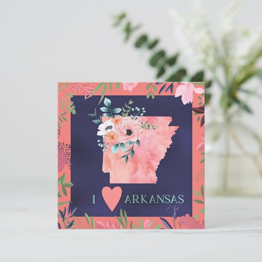 Ik hou van Arkansas, bloemenschildering in waterve (Staand voorkant)
