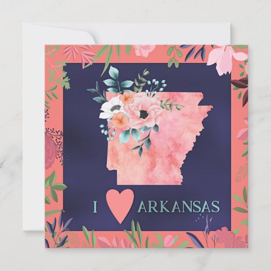 Ik hou van Arkansas, bloemenschildering in waterve (Voorkant)