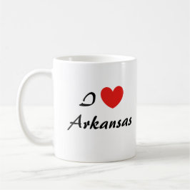 Ik hou van Arkansas Heart Typography Coffee Mok