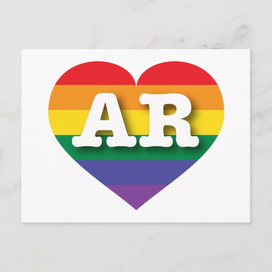 Ik hou van Arkansas Rainbow Heart Briefkaart (Voorkant)