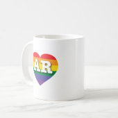 Ik hou van Arkansas Rainbow Heart Koffiemok (Voorkant links)