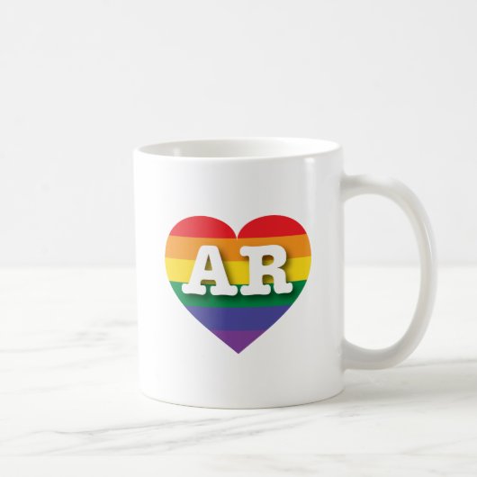 Ik hou van Arkansas Rainbow Heart Koffiemok (Rechts)