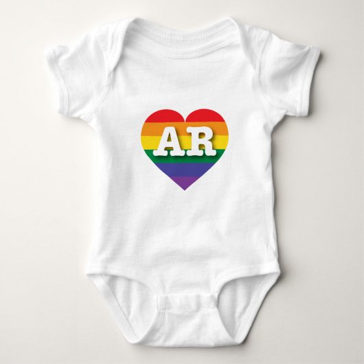 Ik hou van Arkansas Rainbow Heart Romper (Voorkant)