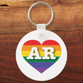 Ik hou van Arkansas Rainbow Heart Sleutelhanger (Voorkant)