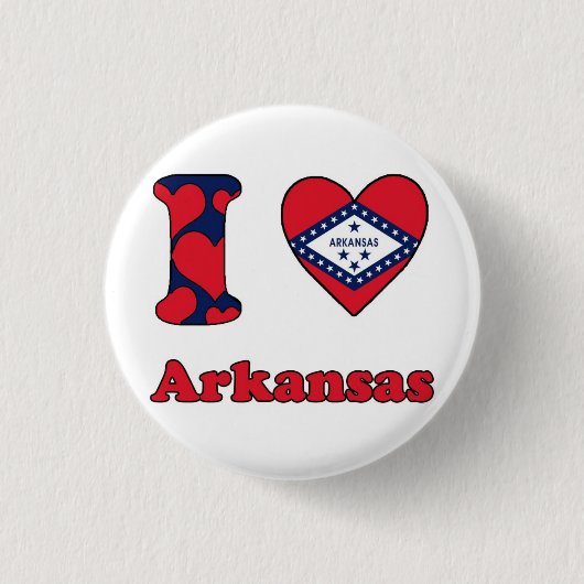 Ik hou van Arkansas Ronde Button 3,2 Cm (Voorkant)