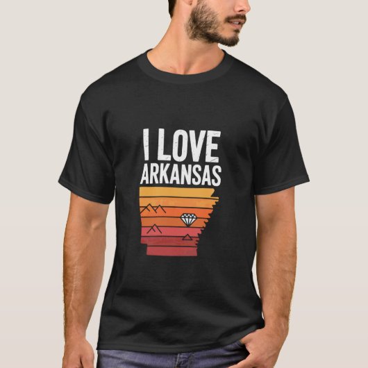 Ik hou van Arkansas State Mountains Diamond T-shirt (Voorkant)