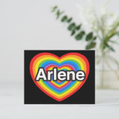 Ik hou van Arlene. Ik hou van je Arlene. Hart Briefkaart (Staand voorkant)