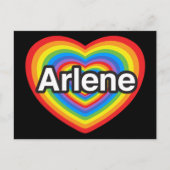 Ik hou van Arlene. Ik hou van je Arlene. Hart Briefkaart (Voorkant)