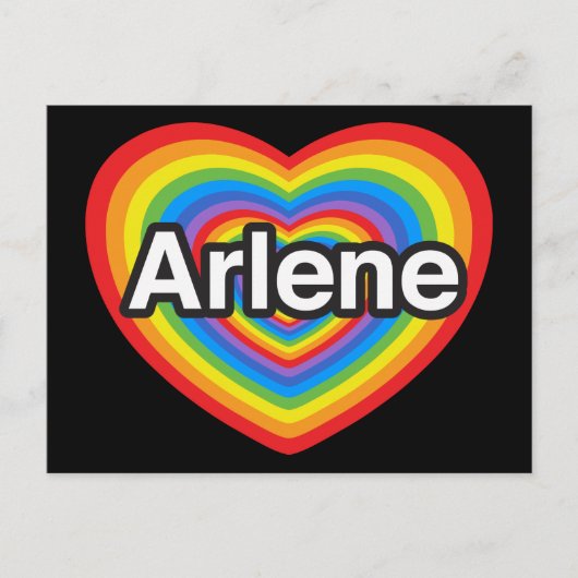 Ik hou van Arlene. Ik hou van je Arlene. Hart Briefkaart (Voorkant)