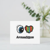 Ik hou van Armadillos Briefkaart (Staand voorkant)