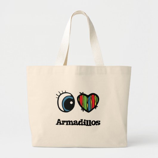 Ik hou van Armadillos Grote Tote Bag (Voorkant)