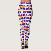 Ik hou van Armeense vlagkleuren Typografie Patroon Leggings (Achterkant)