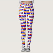 Ik hou van Armeense vlagkleuren Typografie Patroon Leggings (Voorkant)