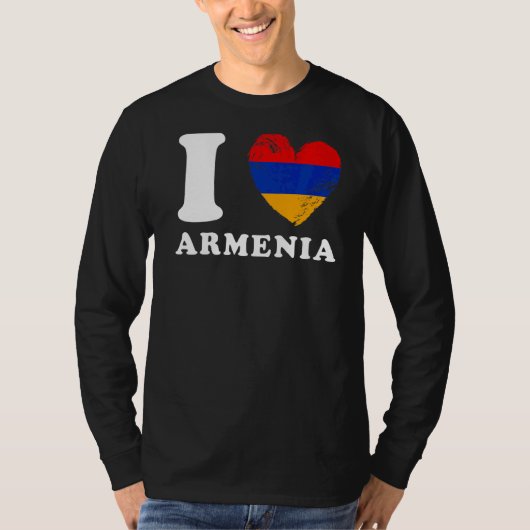 Ik hou van Armenië Hart Vlag Armenië T-shirt (Voorkant)