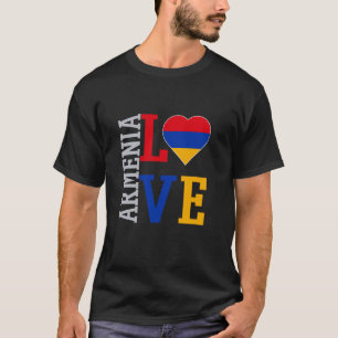 Ik hou van Armenië Met Armeense Vlag Armeense Trot T-shirt
