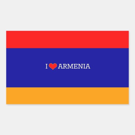 Ik hou van Armenië Rechthoekige Sticker (Voorkant)