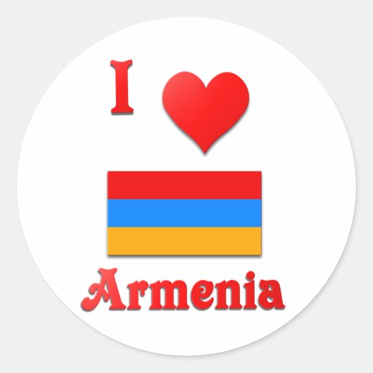 Ik hou van Armenië Ronde Sticker (Voorkant)