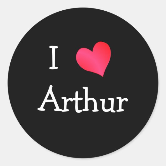 Ik hou van Arthur Ronde Sticker (Voorkant)