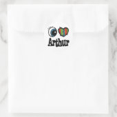 Ik hou van Arthur Ronde Sticker (Tas)