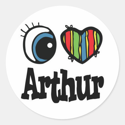 Ik hou van Arthur Ronde Sticker (Voorkant)
