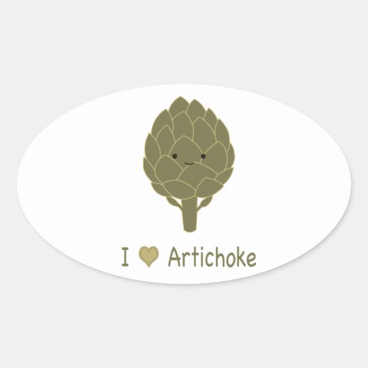 Ik hou van artisjokken ovale sticker (Voorkant)