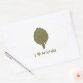 Ik hou van artisjokken ovale sticker (Envelop)