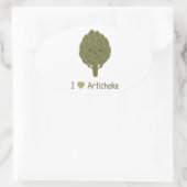 Ik hou van artisjokken ovale sticker (Tas)