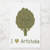 Ik hou van artisjokken voedselcontainer etiket (Enkel label)