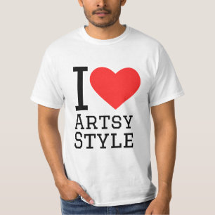 Ik hou van artistieke stijl t-shirt