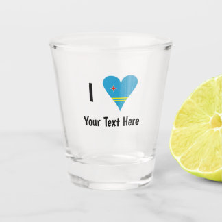Ik hou van (Aruba Hart Vlag) Persoonlijk  Shot Glas