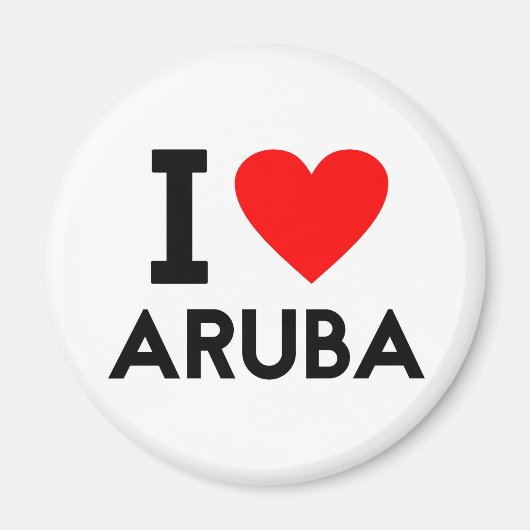 Ik hou van Aruba, land natie hartsymbool tekst Magneet (Voorkant)