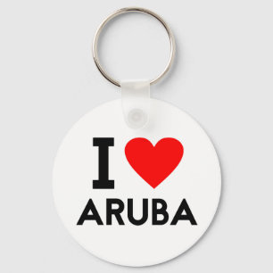 Ik hou van Aruba, land natie hartsymbool tekst Sleutelhanger