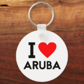 Ik hou van Aruba, land natie hartsymbool tekst Sleutelhanger (Voorkant)