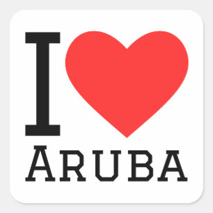 Ik hou van Aruba Vierkante Sticker