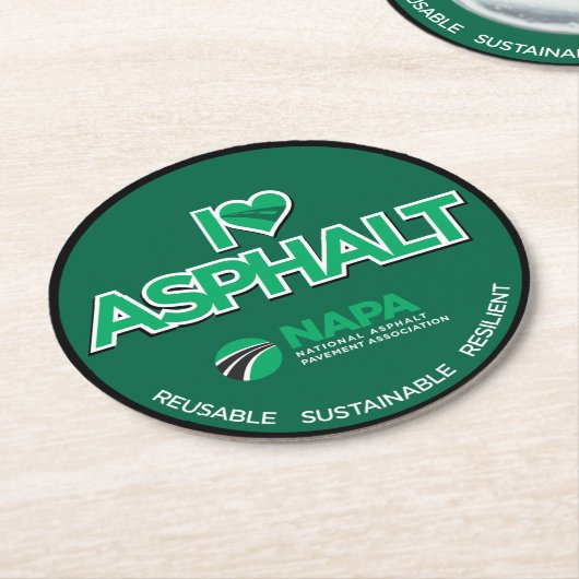 Ik hou van asfalt bar-stijl papier Onderzetters (Gebogen)