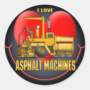 Ik hou van asfaltbestratmachines Kinder sticker