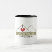Ik hou van Asheville en Western NC Mok (Midden)