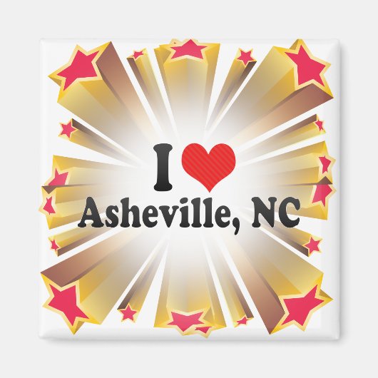 Ik hou van Asheville, NC Magneet (Voorkant)