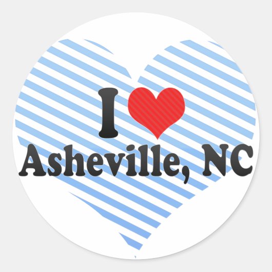 Ik hou van Asheville, NC Ronde Sticker (Voorkant)
