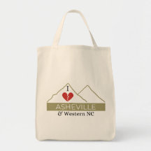 Ik hou van Asheville & Westerne NC Canvas tas