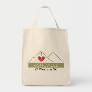 Ik hou van Asheville & Westerne NC Canvas tas