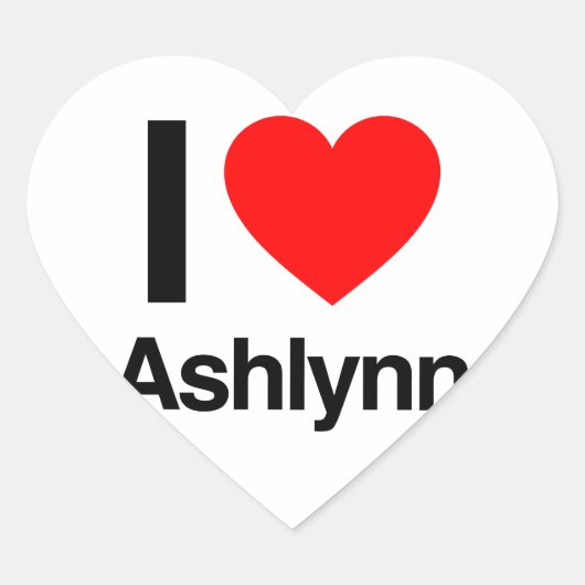 ik hou van ashlynn hart sticker (Voorkant)